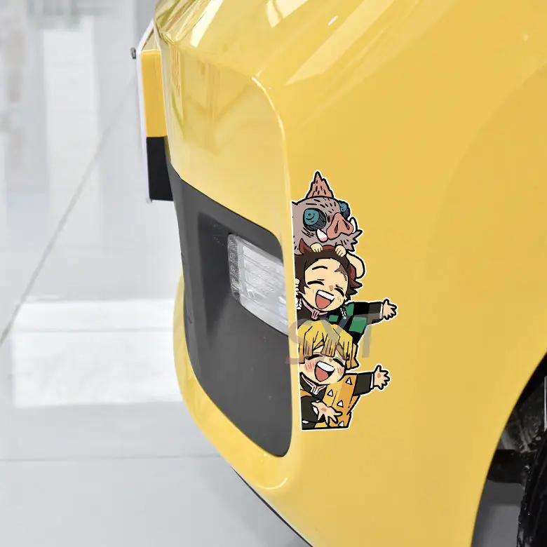Stiker Mobil Tahan Air Kartun Anime Demon Slayer Pintu Mobil Dekoratif Pintu Kamar Tidur Kamar Mandi Stiker Kreatif Yang Dipersonalisasi