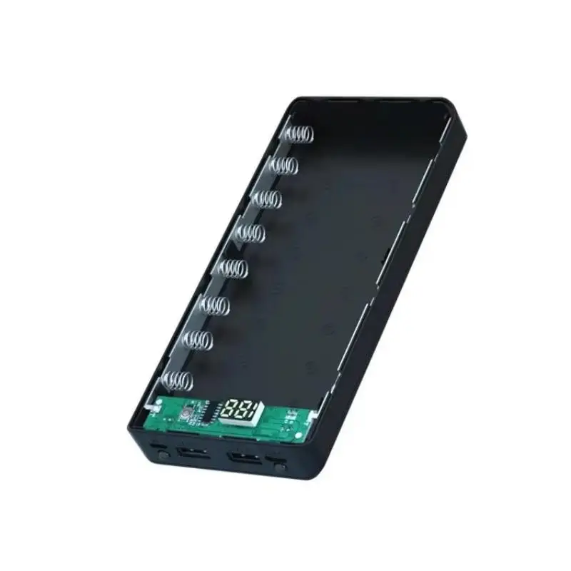 18650 Battery Power Bank Charging Box 8 Slot DIY Digital Display 5V 21A Portable Case for Outdoor Hiking Trip