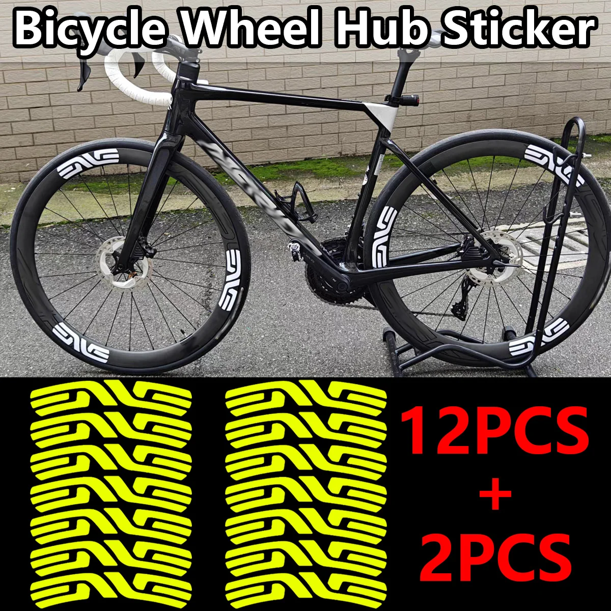 

14PCS Bicycle Wheel Hub Rim Stickers Decorative Protective Mountain Bike Sporty Accessories Vinyl Reflective Waterproof Decal