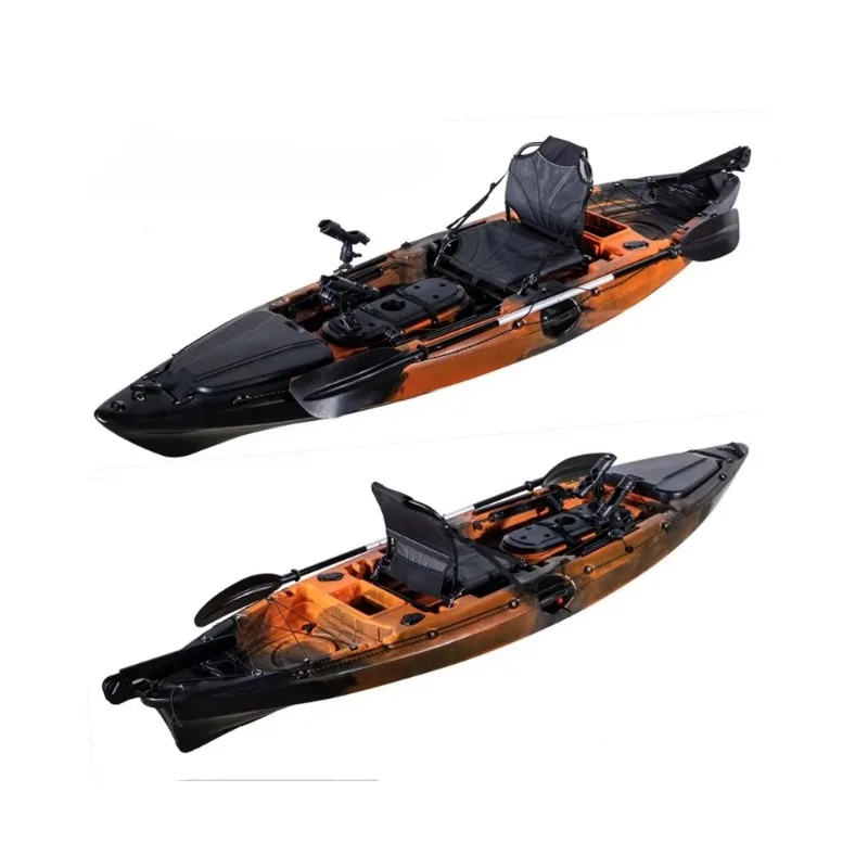 Kayak de pêche simple de 10 pieds, 3.1 m, en plastique PE, avec pédale d'aileron, bateau à rames pour 1 adulte, avec de nombreux accessoires