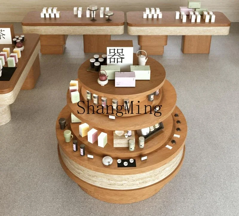 

CL Nakajima Terrace with light merchandise figure shop Multi-layer display stand Tea bird's nest supplement display case Round