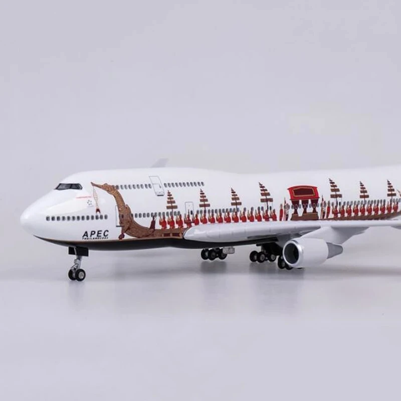 2024 New 1:150 Scale Boeing 747 Plane Model Thai Airways Dragon Boat Airplane Resin Aircraft Model for Collection Display Gift