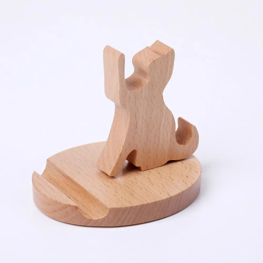 Creative Wooden Phone Holder Heavy Duty Rabbit Shaped Cute Bunny Phone Rack Practical Durable Mobile Phone Bracket