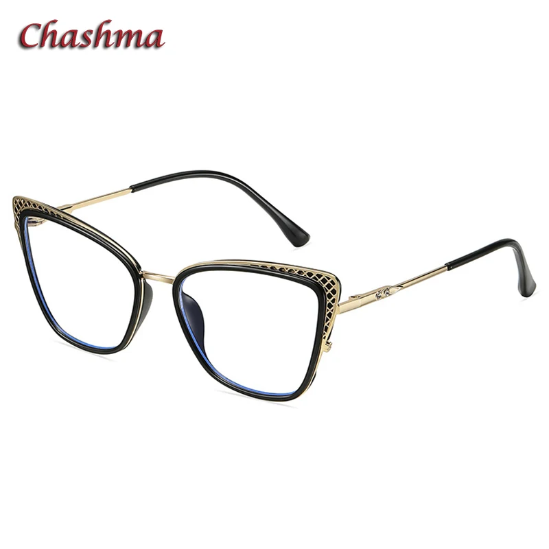 Chashma Women TR90 Cat Eye Eyewear Frame Prescription Optical Lenses Fashion Trend Spectacles Anti Blue Ray Photo Gray Glasses