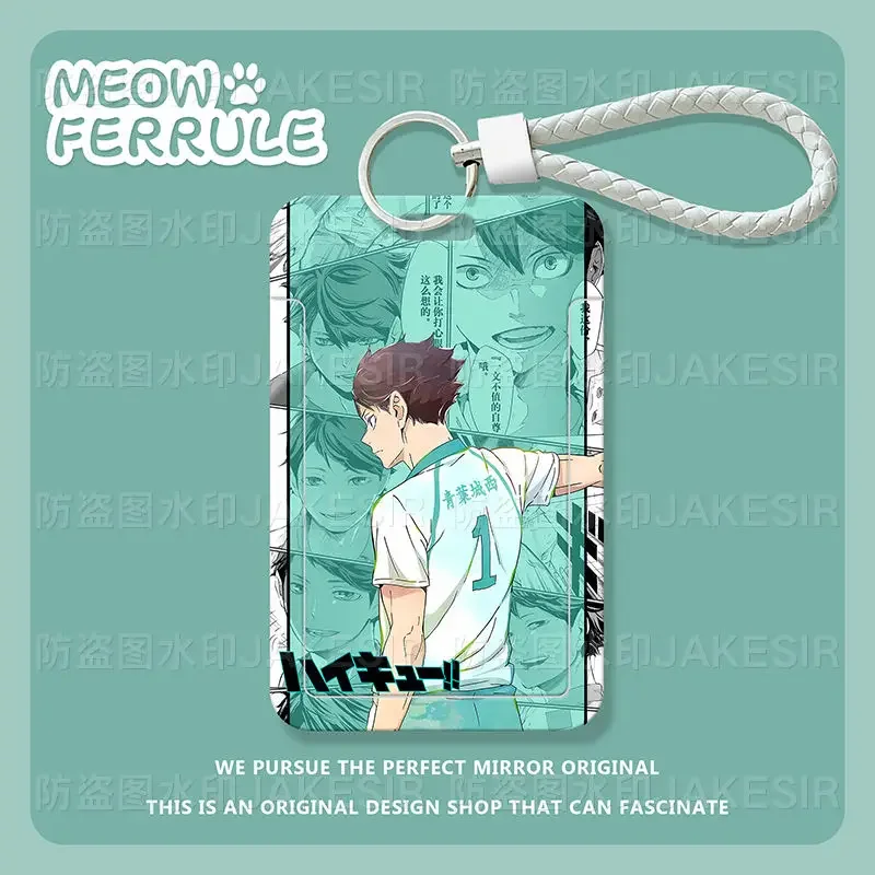 Oikawa Tooru Card Badge Holder with Lolita Keychain Key Chain Hang Rope Key Rings Japanese Keychains Gift