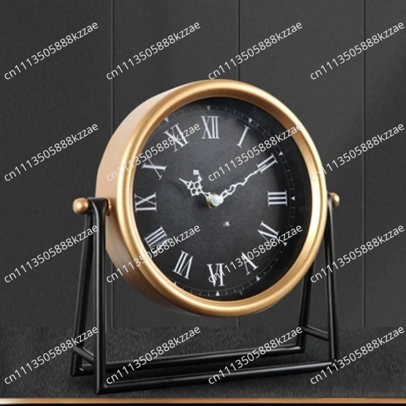Retro Desk Clock Elegance Living Room Decoration Table Clocks Silent Design Desk Clock Home Ornaments Table Clocks Metal Art