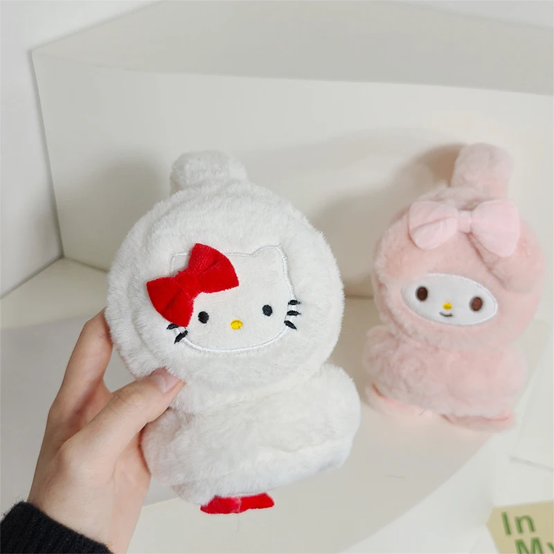 Sanrio Kuromi Cute Melody Cartoon Ear Stuffed Earmuff Warm Winter Warm Windproof Plush Ear Women's Earmuffs Girl Christmas Gifts