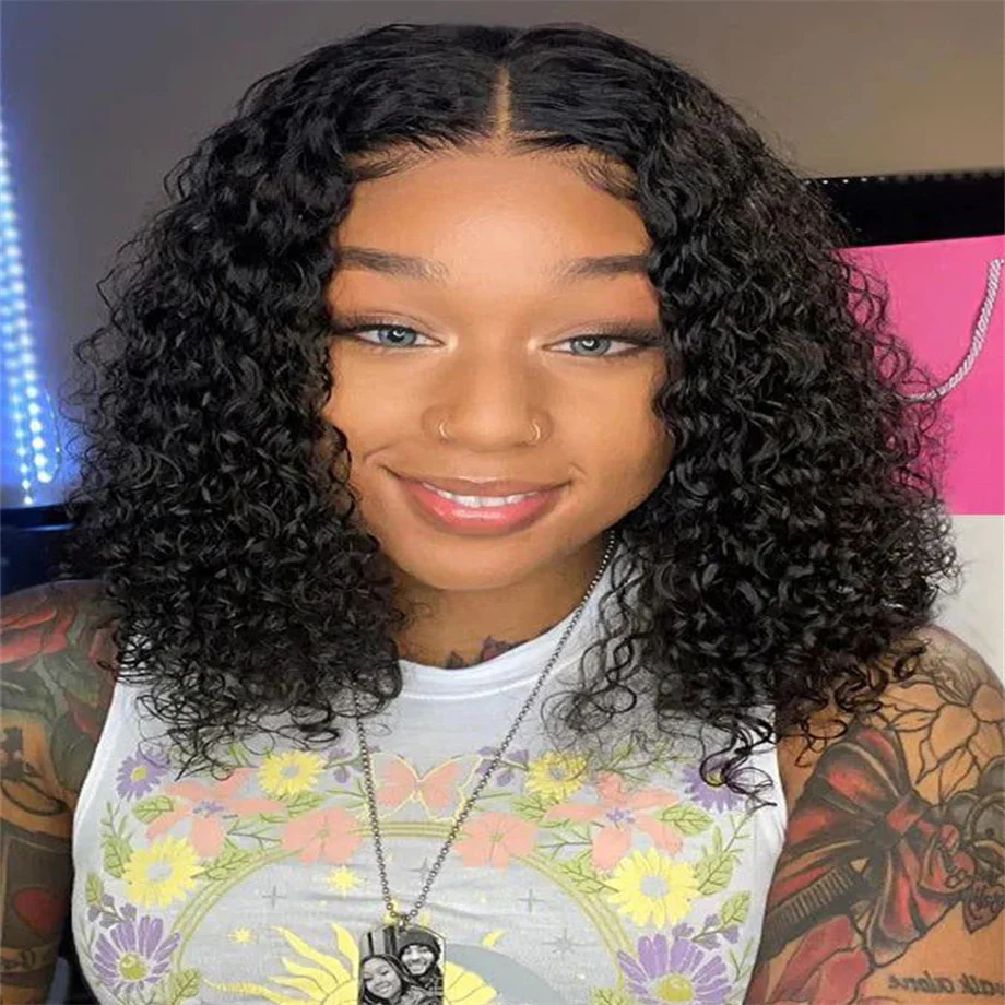 

Парик Bob, вьющиеся кружевные передние парики из человеческих волос, предварительно выщипанные застежки 4x4, короткие предварительно выщипанные 13x4 HD кружевные передние парики для женщин