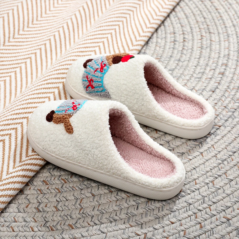 Plush Dachshund Slippers Fuzzy Dog Slippers Comfortable Closed Toe Slippers Anti Slip Flat Thermal Slippers for Indoor Bedroom