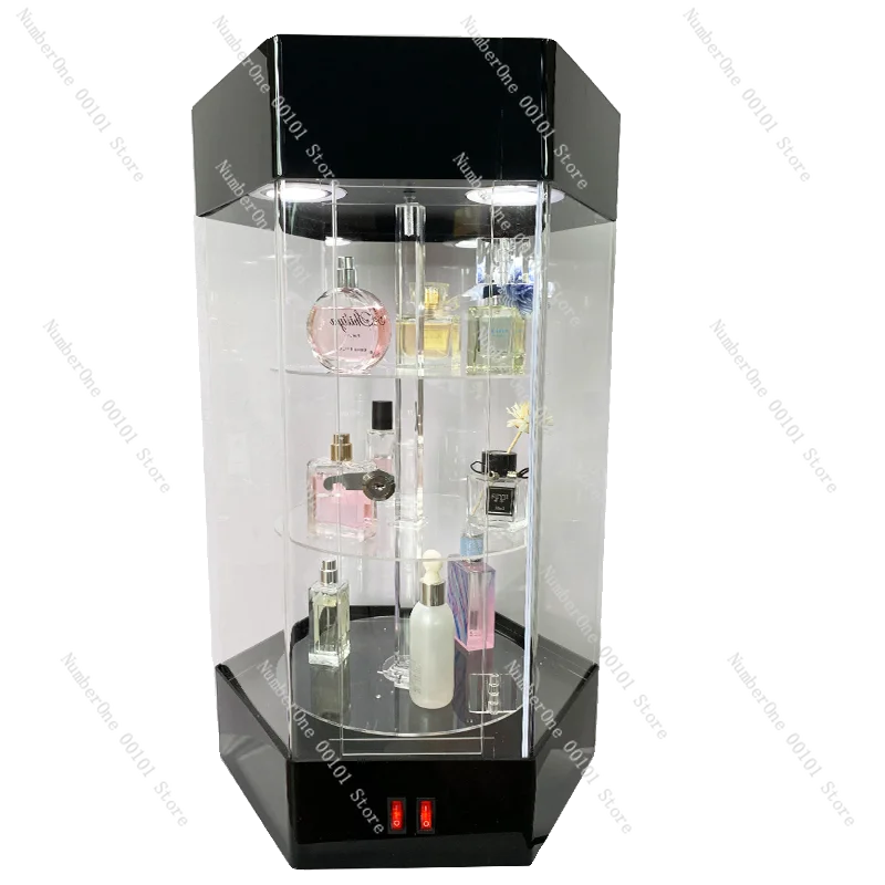 Cosmetic Rotating Display Cabinet Acrylic Hand-Made Products Jewelry Display Cabinet Ornament Glass Jewelry Perfume Display