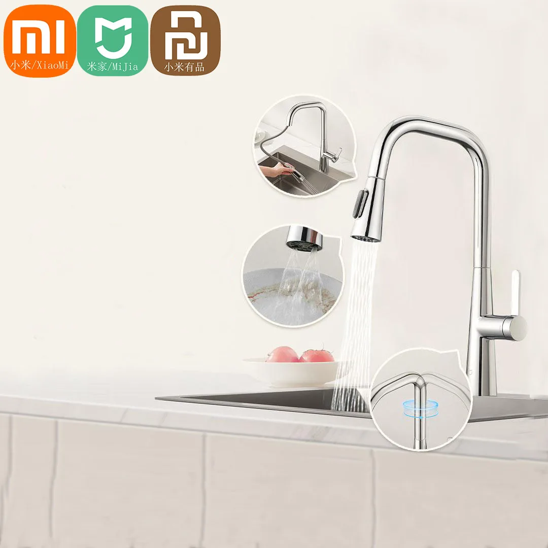 

Xiaomi Mijia Bathroom Faucet Basin S1 Pull-out Extension Tube Water Bathroom Faucet Kitchen Hot Cold Water Valve Sink