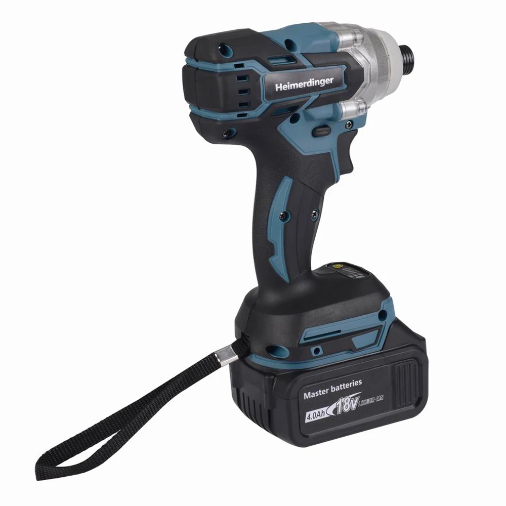 Trapano avvitatore a batteria senza fili da 6.35mm da 1/4 pollici alimentato a batteria al litio da 18V con batteria al litio da 18V 4,0 ah