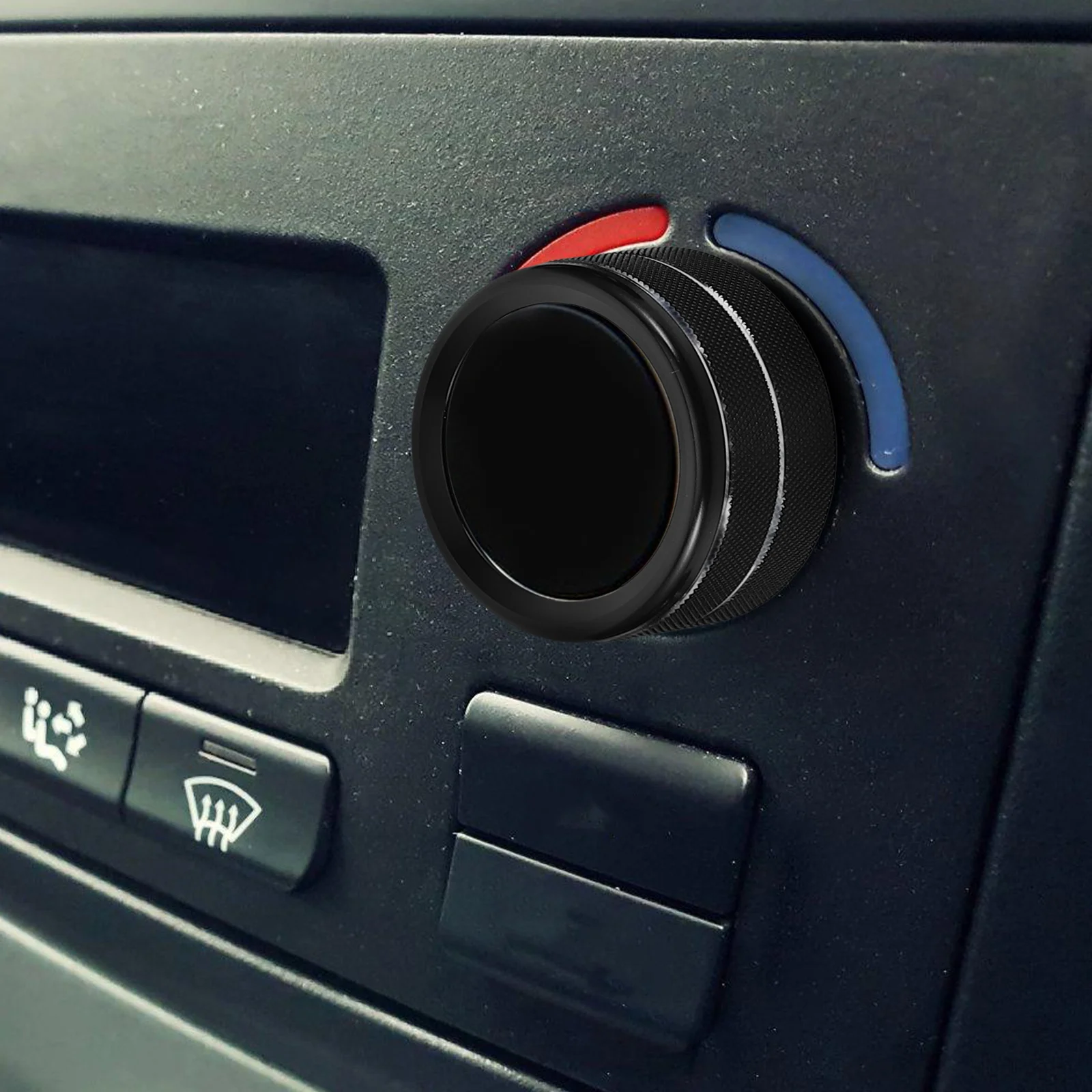 

4 Pcs Air Conditioner Switch Button Knob Cover Center Console Black Aluminum Trim JLJLU 2018 2022 Car