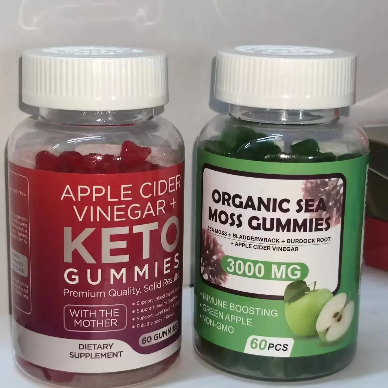 

1 set of seaweed vitamin gummies+apple cider vinegar gummies to promote digestion support healthy food