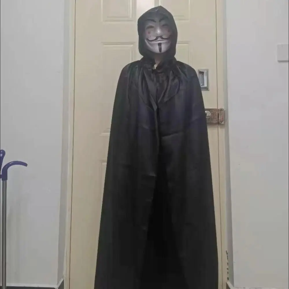 Reusable Solid Color Halloween Cloak with Big Hat Classic Grim Reaper Cloak Hooded Cape Mopping Costume Cosplay Cape Festivals
