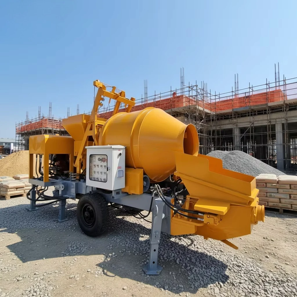 Cement Mixer with Pump Concrete Mixer Pump for Construction Easy Operate 15 M³/H 5.5KW Engin Concrete Machinery