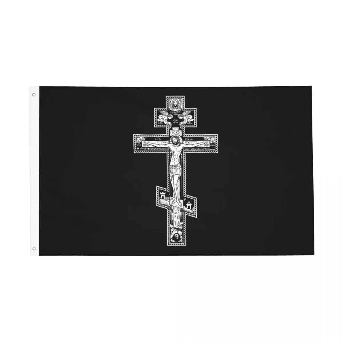 Orthodox Cross Flag Indoor Outdoor Banner 2 Grommets Jesus Christ Decoration Durable 2x3 3x5 4x6 FT Flags