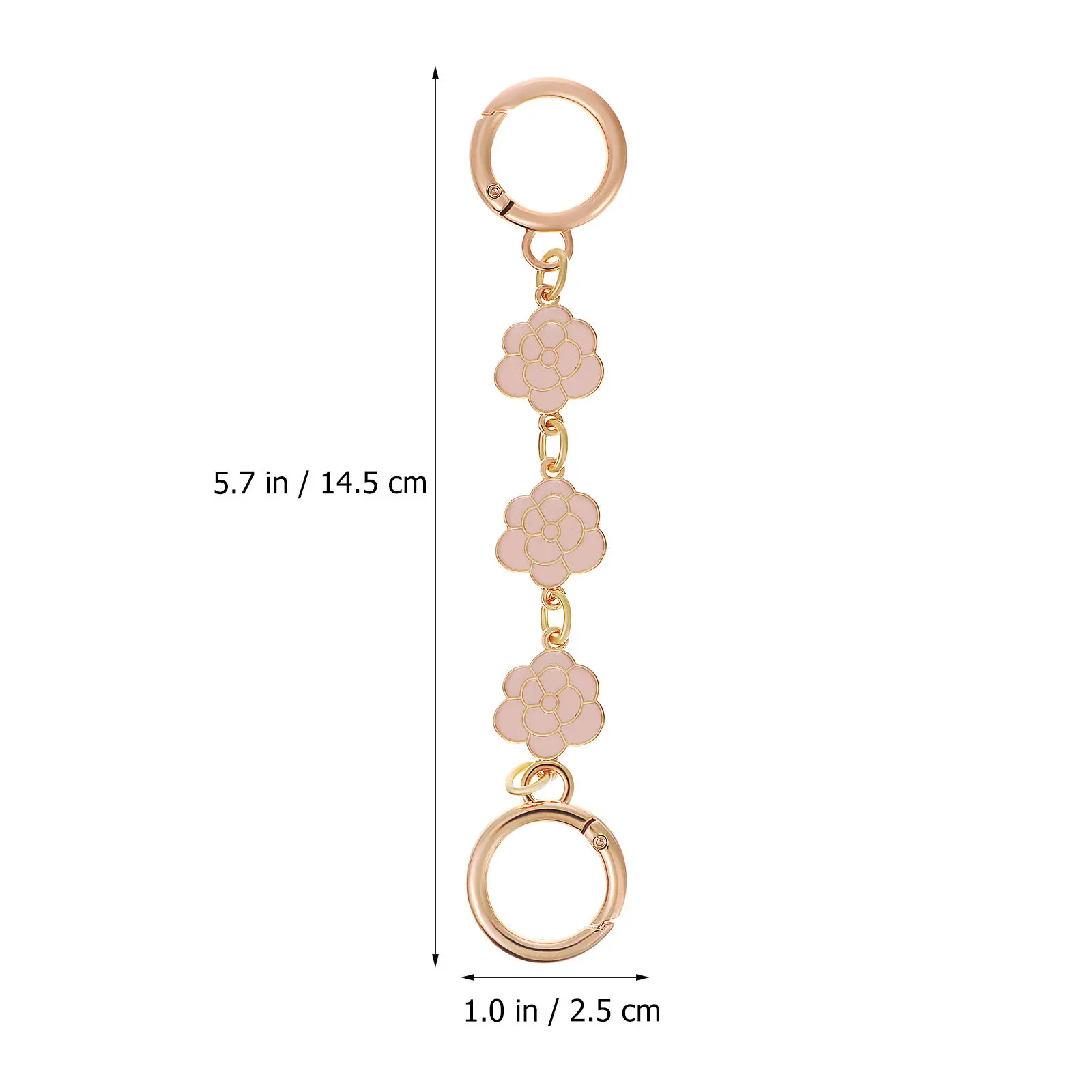 Camellia Flower Bag Chain Strap Extender, 2pcs Multi-Layer Plated Alloy Flat Removable Strap for Shoulder Crossbody Purse