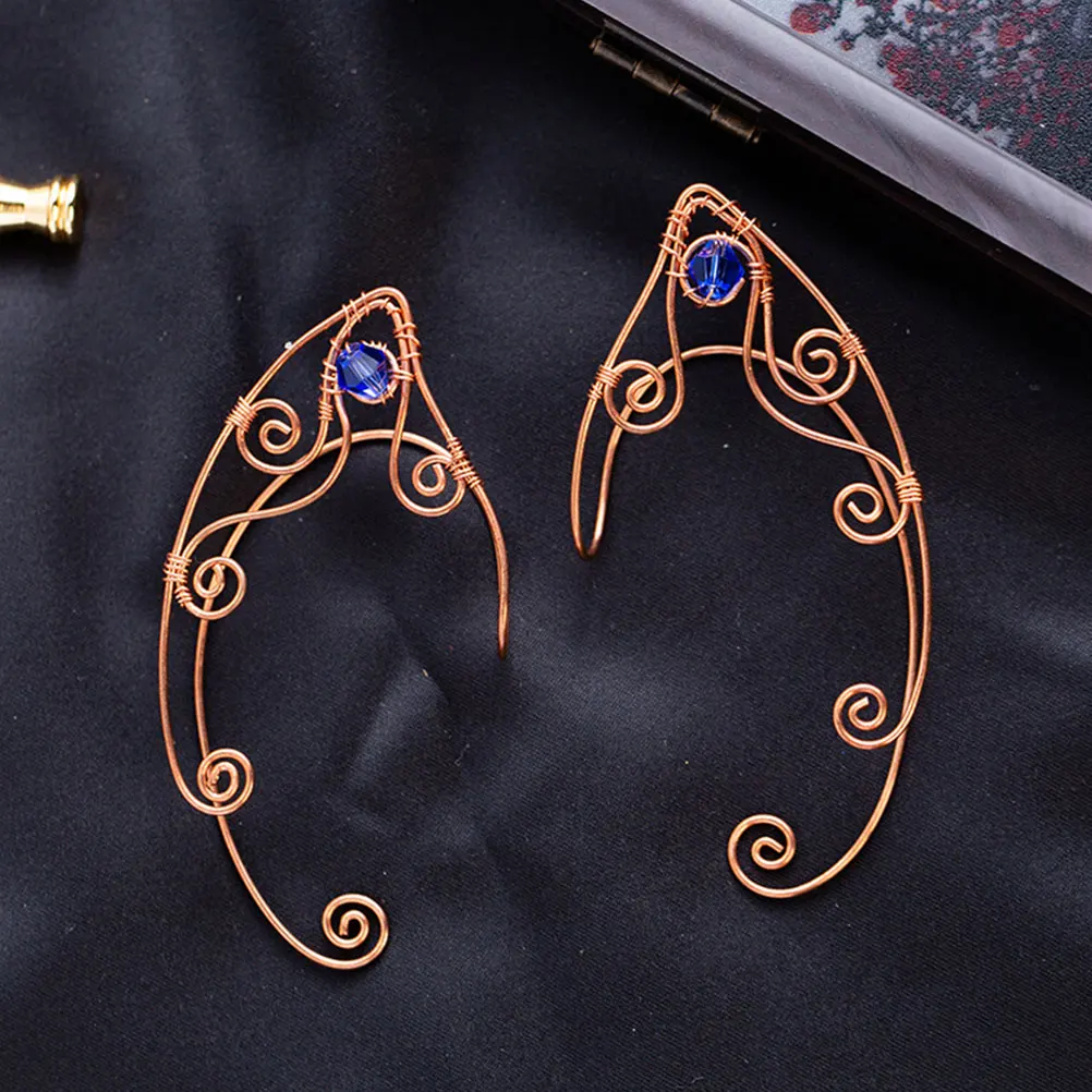

2 Pcs Earrings Elf Ear Shape Cuff Wrap Bone Clips Accessories Jewelries Non Cuff Wrap Earrings Piercing Metal Gifts