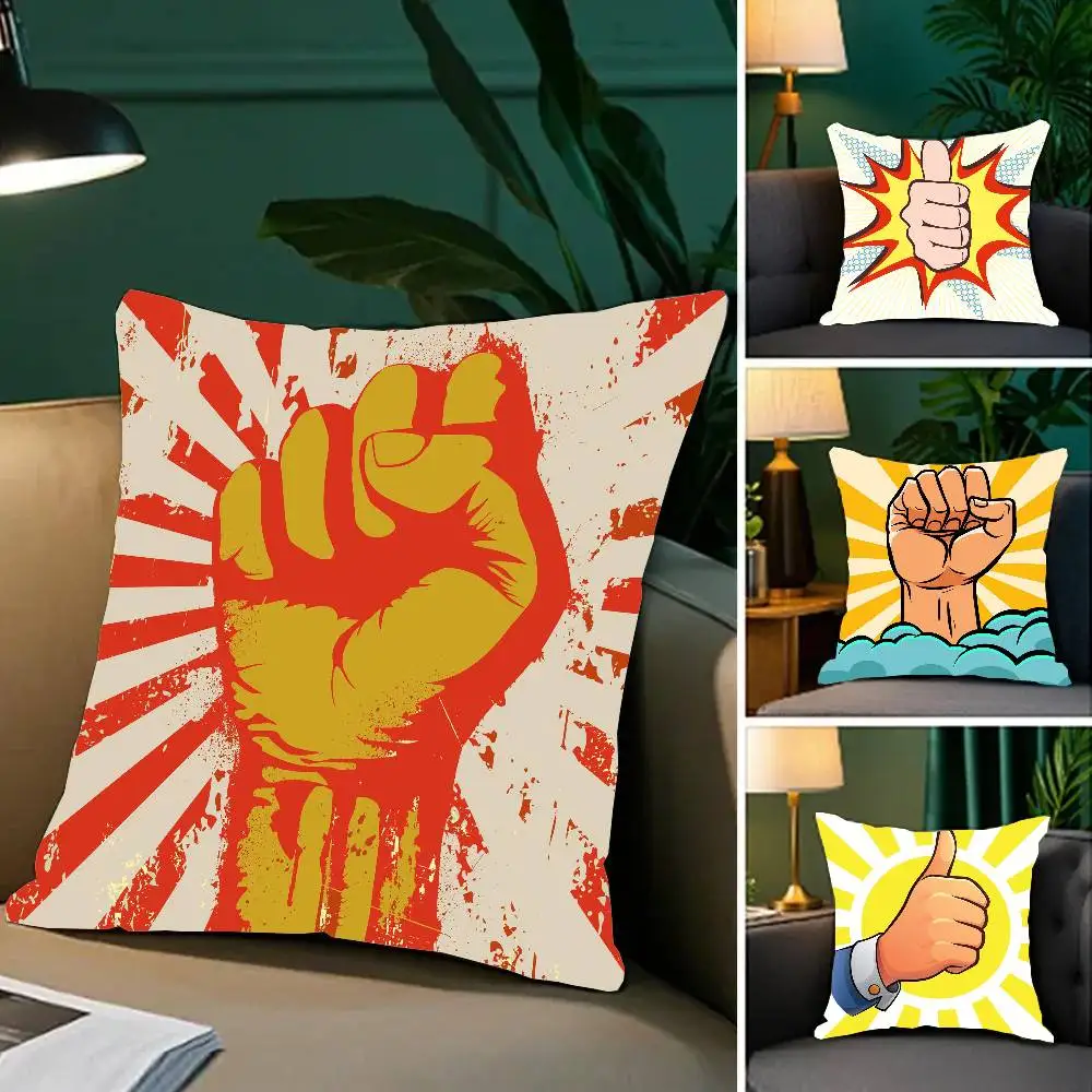 Finger Gesture Pillow Case Fashion Square Pillowcase Bedroom Sofa Room Ins Decoration Leisure