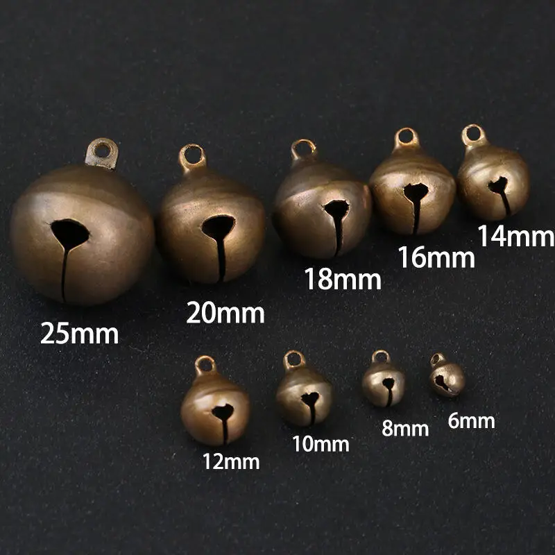 25/50 Stück 6~25mm Kleine Glocken, Messing-Glöckchen, Lose Perlen, Handgefertigtes Zubehör für DIY Weihnachtsbaum, Feiertagsdekoration – Detail 2