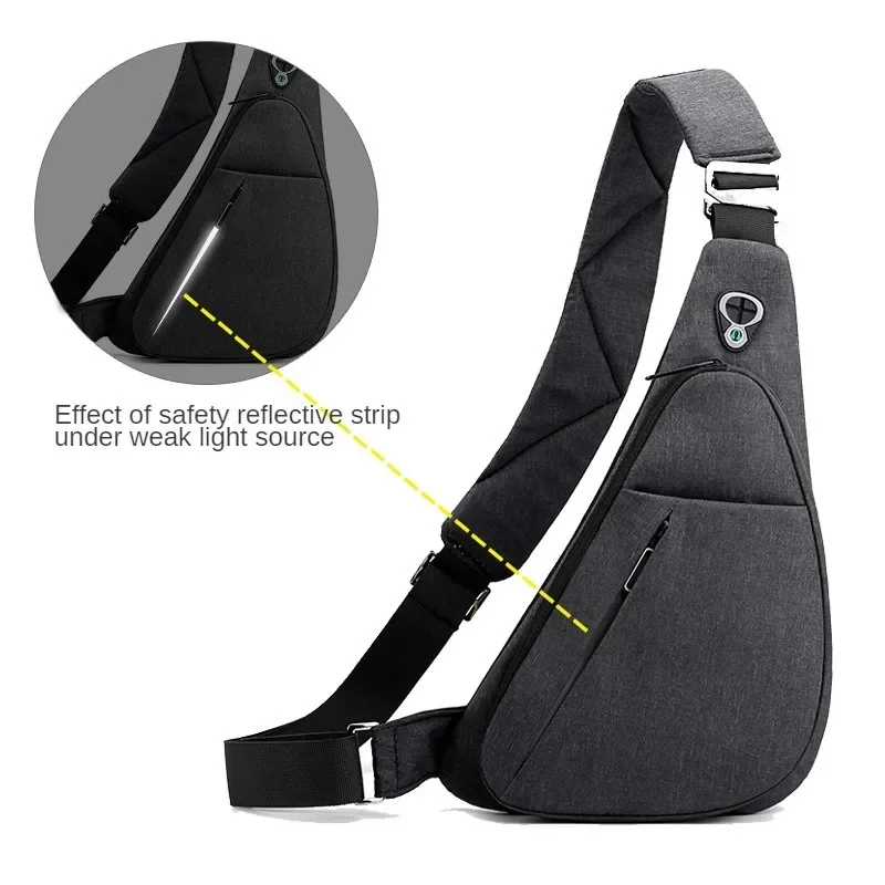 Fashion Travel Chest Bag Men's Waterproof  Anti-theft Chest Bag Right Left Shoulder Crossbody Breast Bag Outdoor Sports Pack