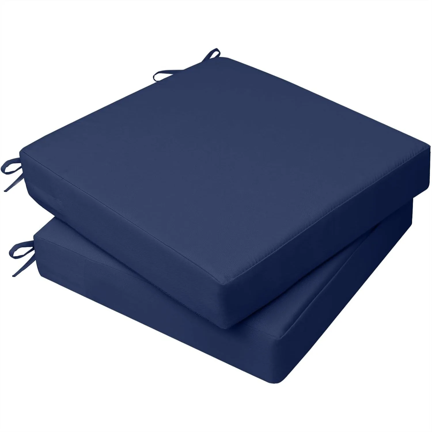 

Outdoor Seat Cushions For Chairs 20x20x3 Inch Set Of 2 Navy Blue Waterproof Fade Resistant Patio Furniture Replacement Cushions With Non-Slip Ties