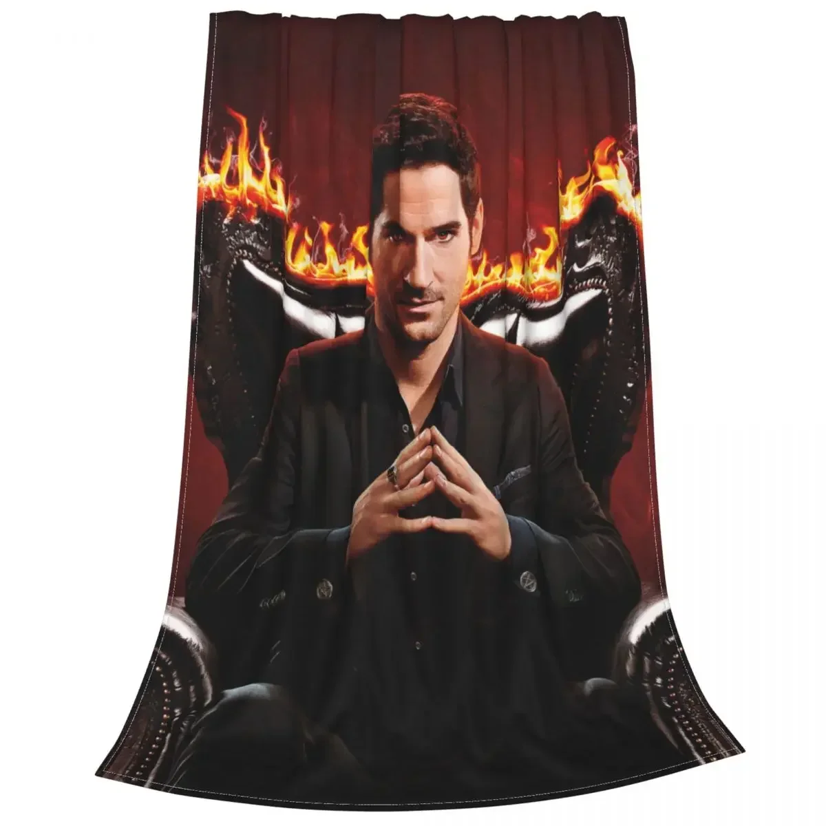 Lucifer Morningstar Flannel Throw Blanket Crime Tom Ellis Blanket for Home Outdoor Lightweight Bedding Throws