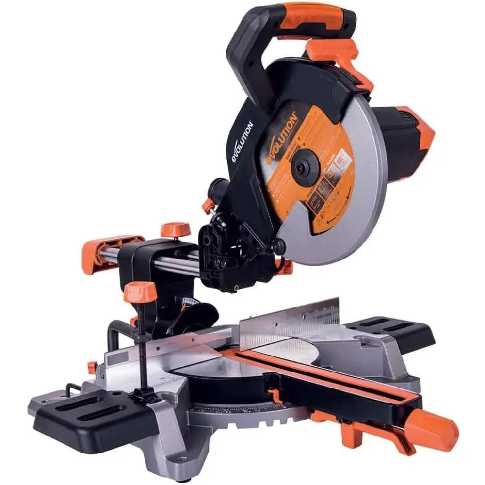 

Sliding Miter Saw Multi-Material Multi-Purpose Cutting Cuts Metal Plastic Wood 0˚ - 45˚ Bevel Tilt & 50˚ - 50˚ Miter Angles