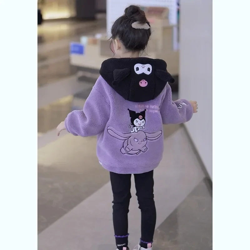 

Girly Heart Kawaii Sanrio Ins Kuromi Anime Long Sleeve Jacket Cute Cartoon Casual Hooded Coat Clothing Lovely Gifts for Kids