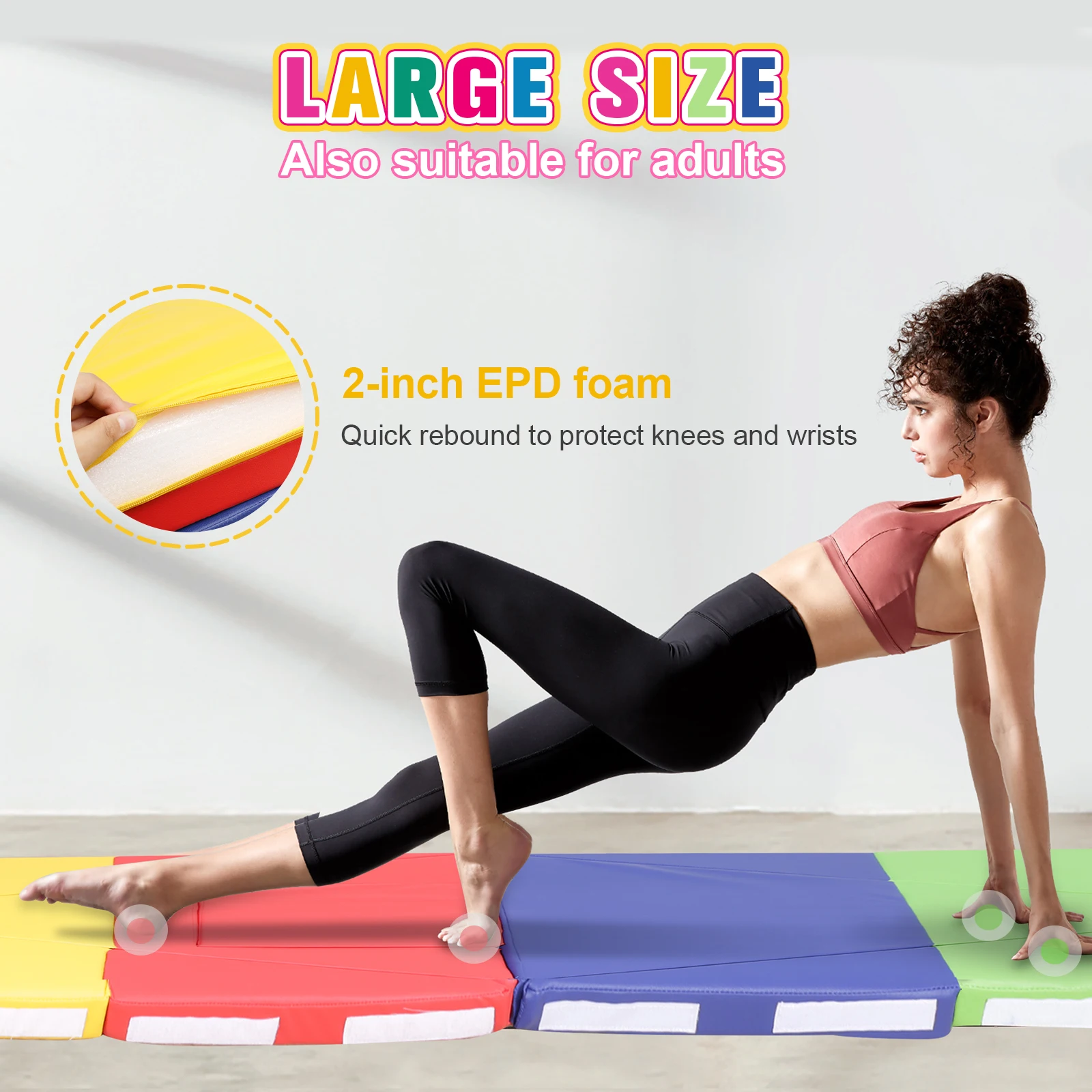 Game Gym Workout Folding Mat Thick Foam Fitness Exercise Gymnastics Panel high quality movement for fitness yoga mat