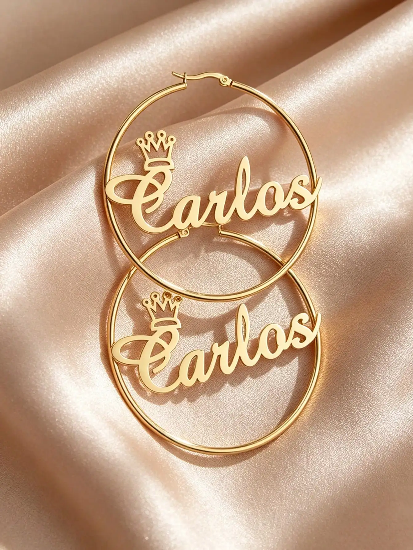 1 set of DIY custom women's name earrings, customizable names, simple daily style, product includes gift box, suitable for daily
