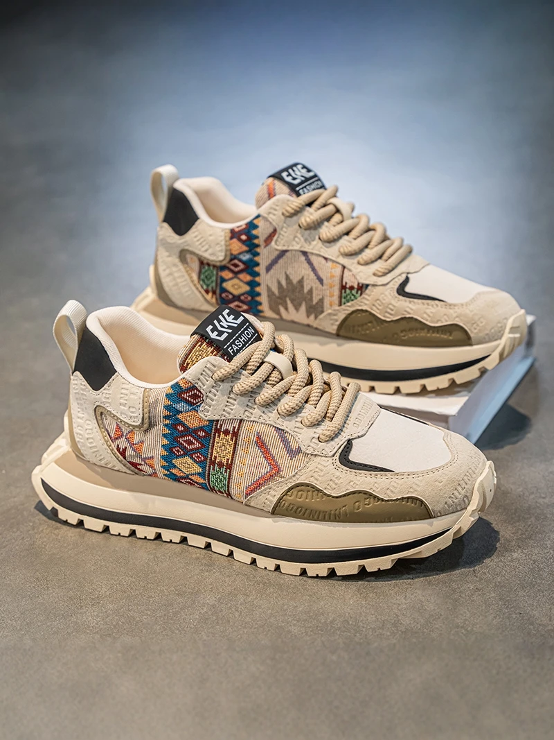 Casual Sporty Men's Shoes Embroidered Trendy All-Match Youthful Low Top Outdoor Leisure Footwear Comfortable Breathable