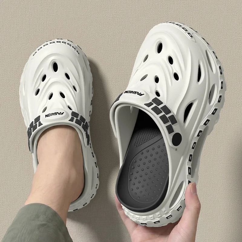 Thick soled shoes with fashionable design, EVA perforated shoes with adjustable straps, anti slip and breathable outdoor beach - view 5