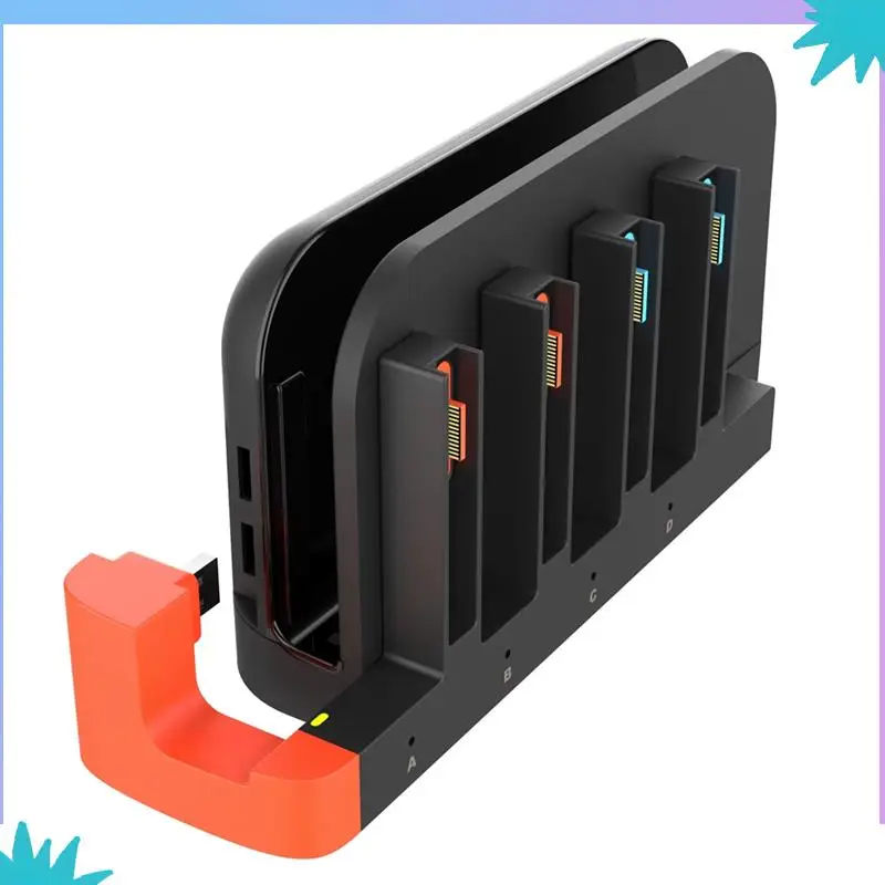 ABZW 최대 4개 조이패드 충전 도크 스테이션 (닌텐도 스위치 2 NS 2용) LED 표시등 포함 고속 마그네틱 충전기