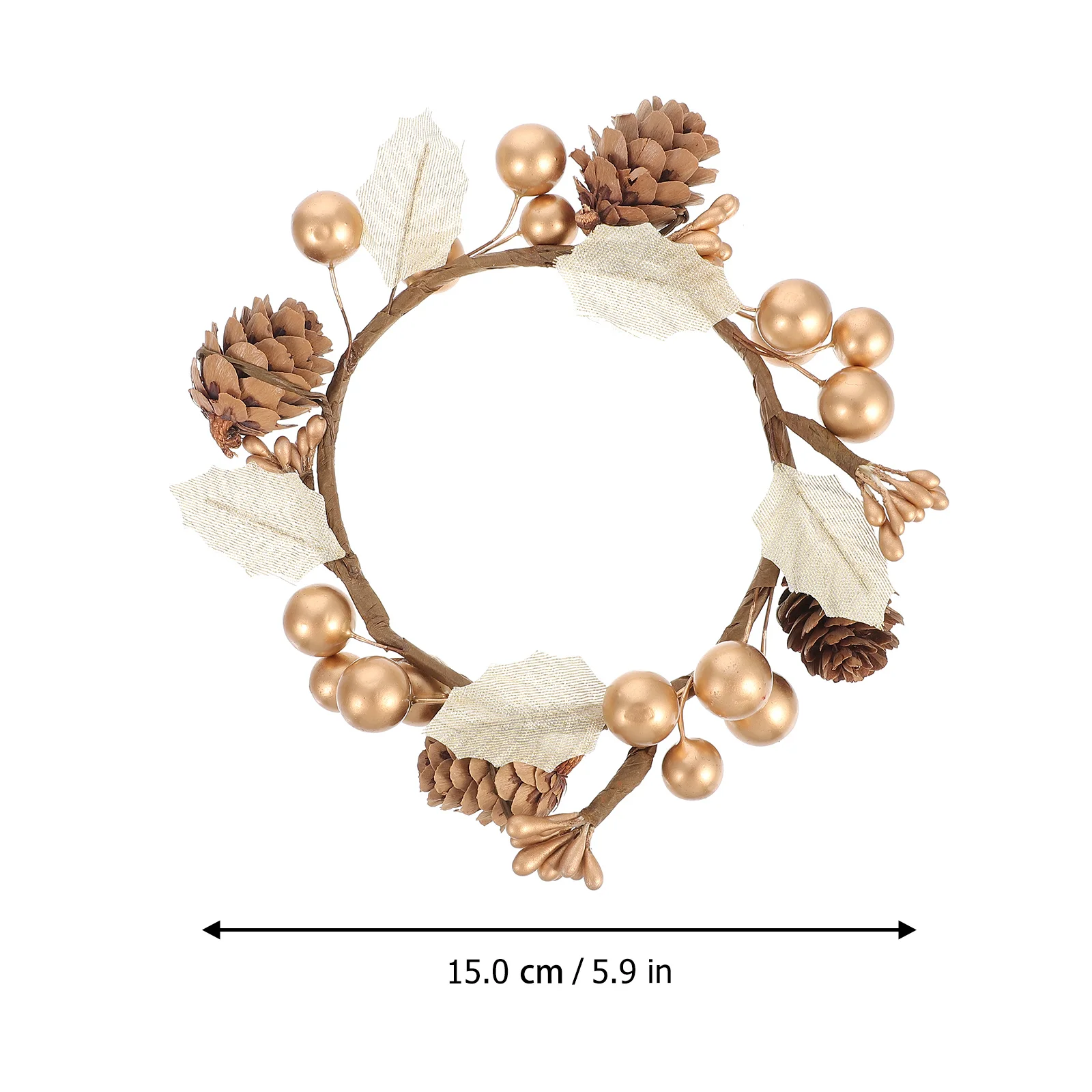 

4Pcs Simulated Berry Wreath Realistic Christmas Garland for Candlestick Cup Decor Mini Wreath Xmas Party Adornment Desktop