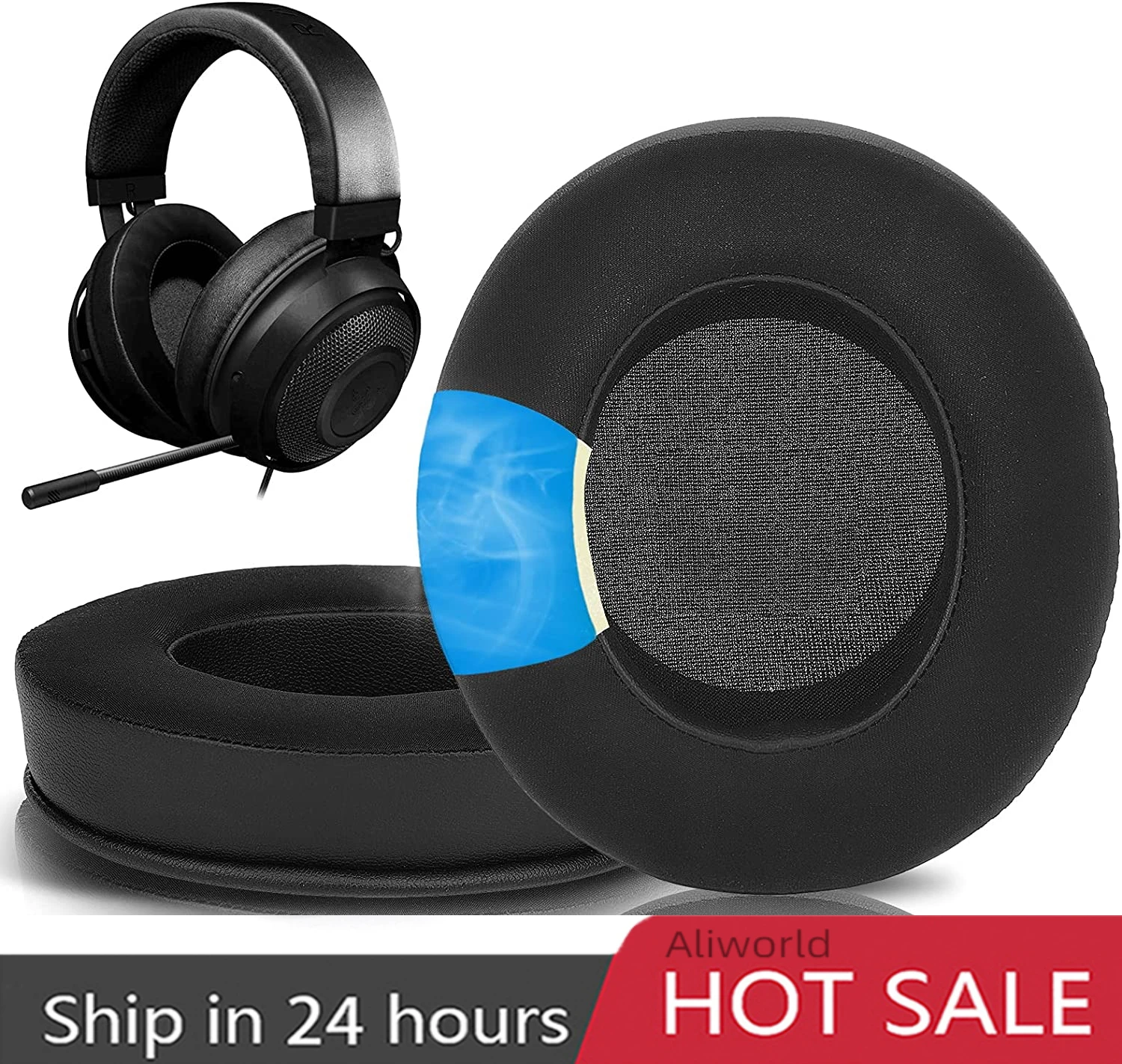 Охлаждающие гелевые амбушюры для Razer Nari Ultimate, Nari Essential, Kraken Kitty Kraken Tournament Edition вкладыши для наушников Headbeam