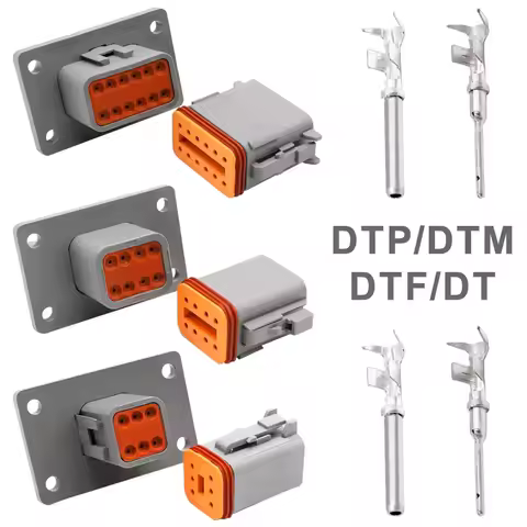 2/3/4/6/8/12Pin Deutsch Type DT Connector Plug-In With Fixed Flange DTM/DTP Waterproof Wire Automotive Connector