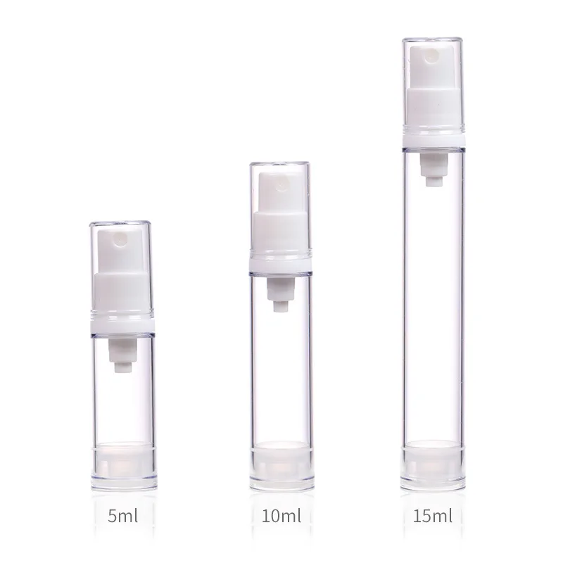 4Pcs 5ml 10ml 15ml Vacuum Spray Lotion Bottle Travel Cosmetic Container Lotion Pump Bottle Facial Cream Airless Bottle Skin Care