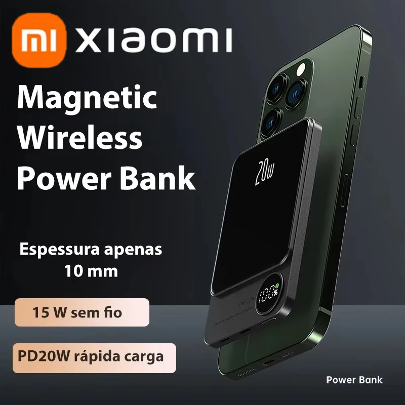 بنك طاقة مغناطيسي لاسلكي ، شحن سريع ، بطارية احتياطية محمولة ، سبيكة magfafe ، iPhone 12 ، 13 ، 14 ، 15 ، من نوع magfe ،