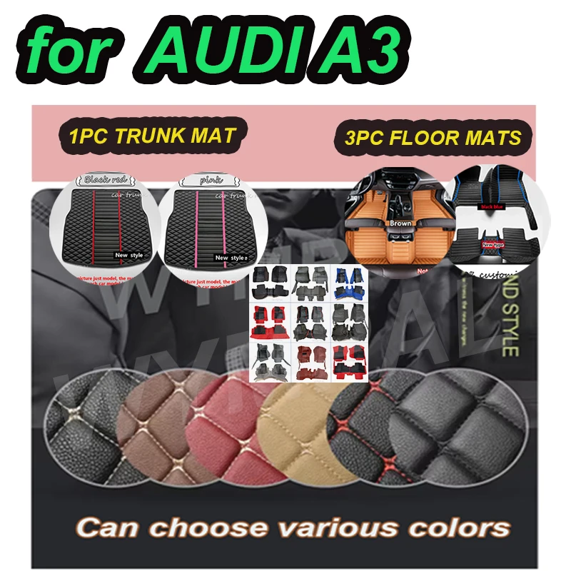 LUXURY For AUDI A3 Hatchback/Sportback 2013 2014 2015 2016 2017 2018 Car floor mats Custom foot Pads