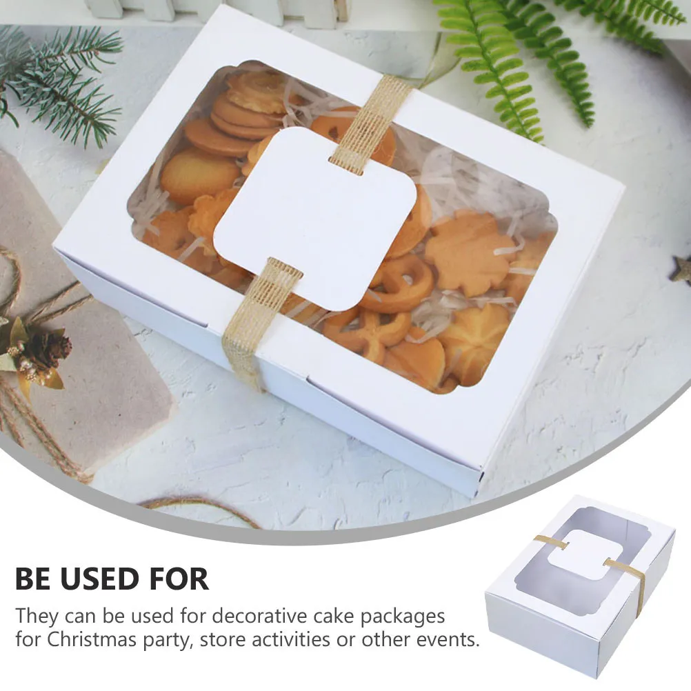 1Set Cake Box with Window Christmas Cupcake Container Eco-Friendly Paper Baking Supplies Dessert Packaging Box Cookie Holder