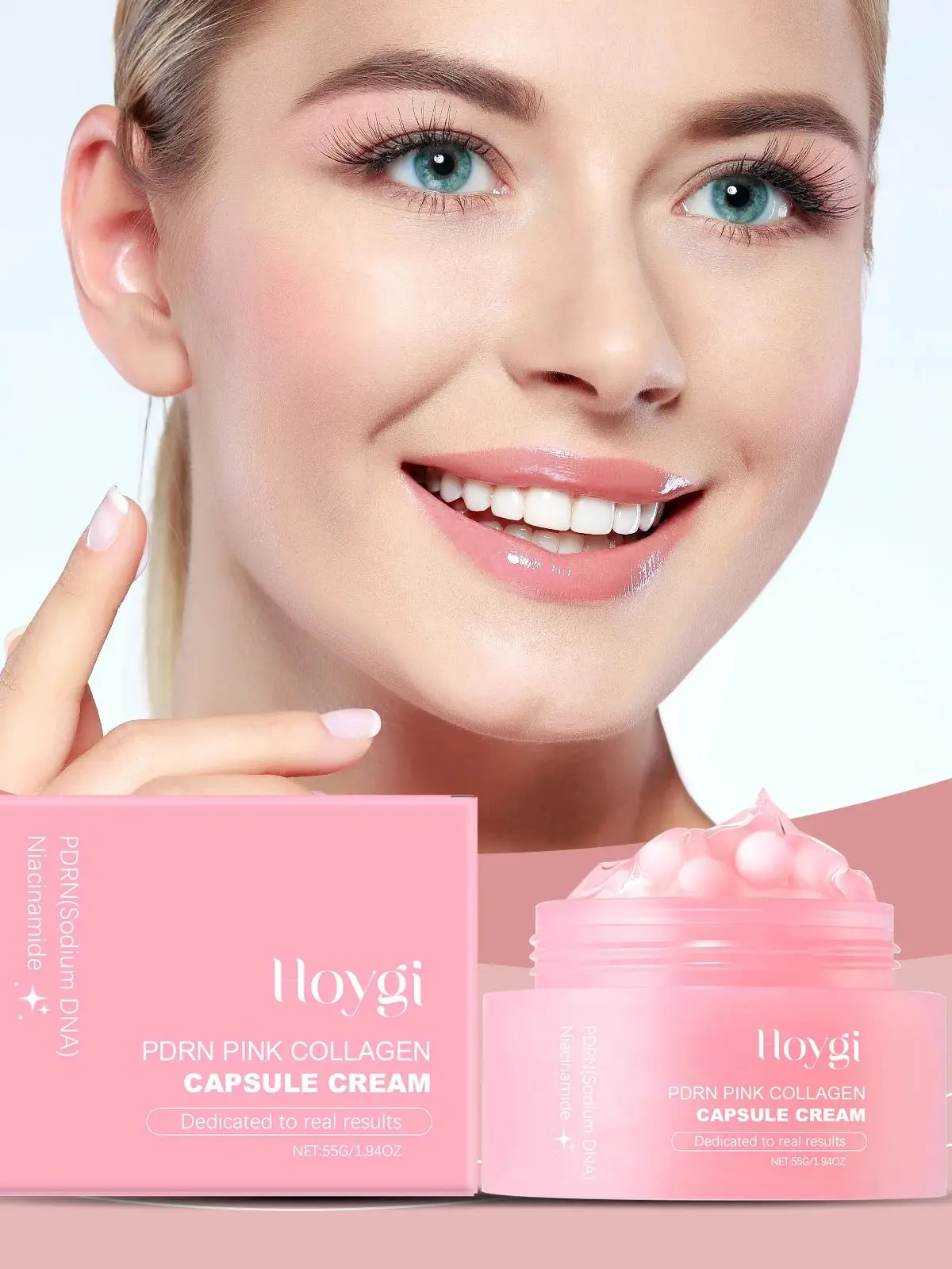 Crème pour le visage HOYGI au collagène et à la niacinamide, hydratante en profondeur, anti-dessèchement, éclaircissante, raffermissante, anti-âge