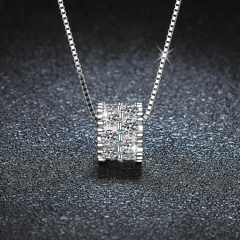 

Серебряное колье S925 пробы, нишевый дизайн, легкая роскошь, с муассанитом, тонкая цепочка на ключицу, женский аксессуар-кулон