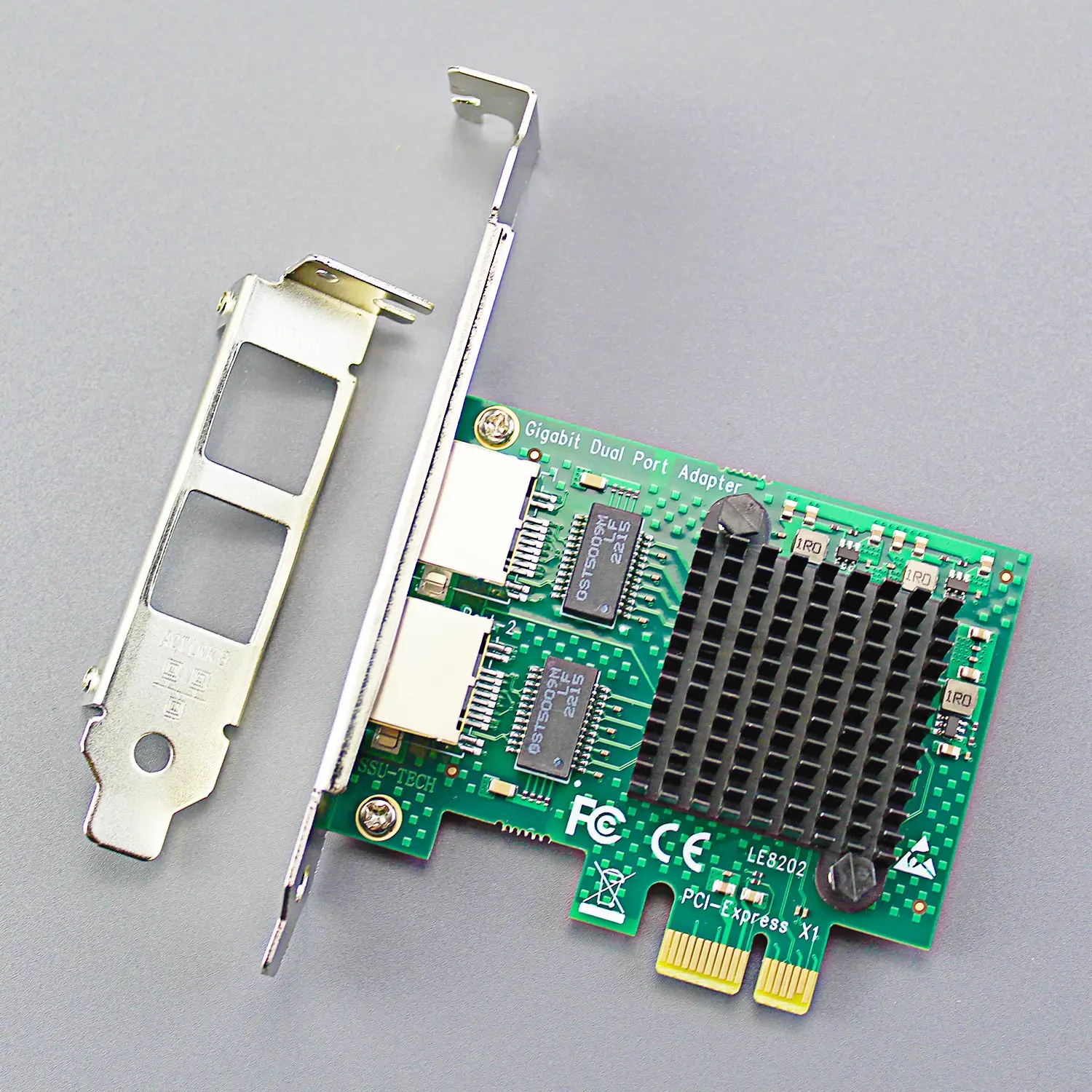 2-Port Gigabit PCIe Ethernet Network Card, 2 x RTL8111H Chip, 2 x RJ45 LAN Port, PCIe X1