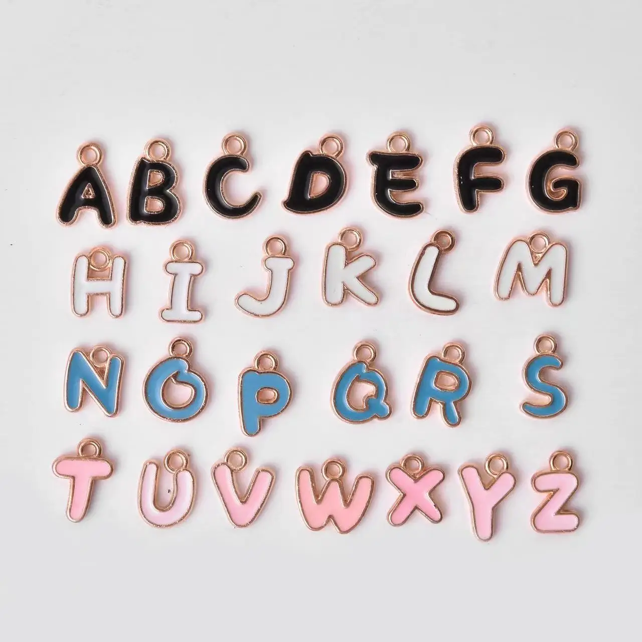 100PC/lot cartoon letter Pendant charm English Alphabet dangle charms A - Z Fit For DIY Necklace Keychains Making