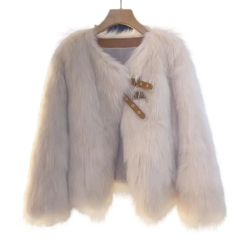 Imitation Fox Fur Grass Coat Short 2025 Autumn/Winter New Women's Korean Version Loose Thicken Fur Small Fragrant Style Top