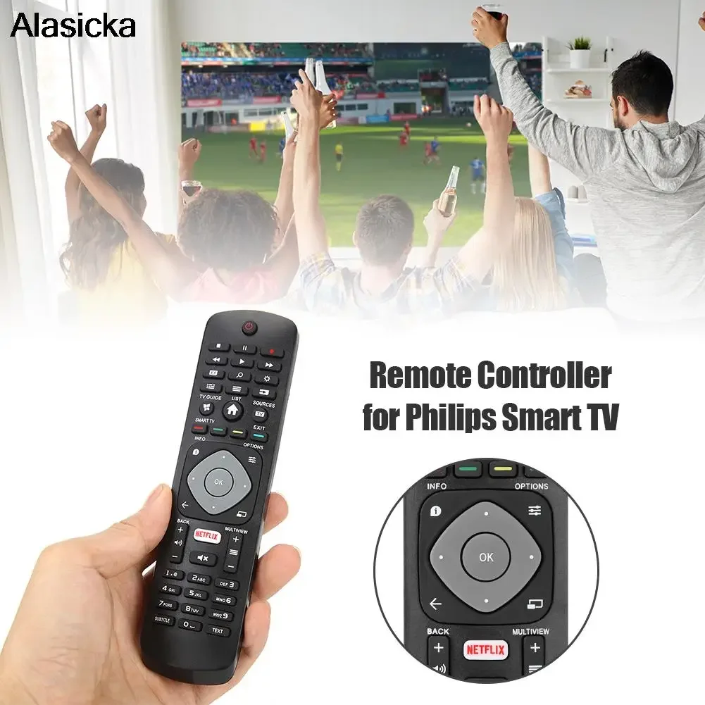 Television Remote Control Household Bedroom Replacement Accessories for PHILIPS TV with Netflix HOF16H303GPD24 398GR08B