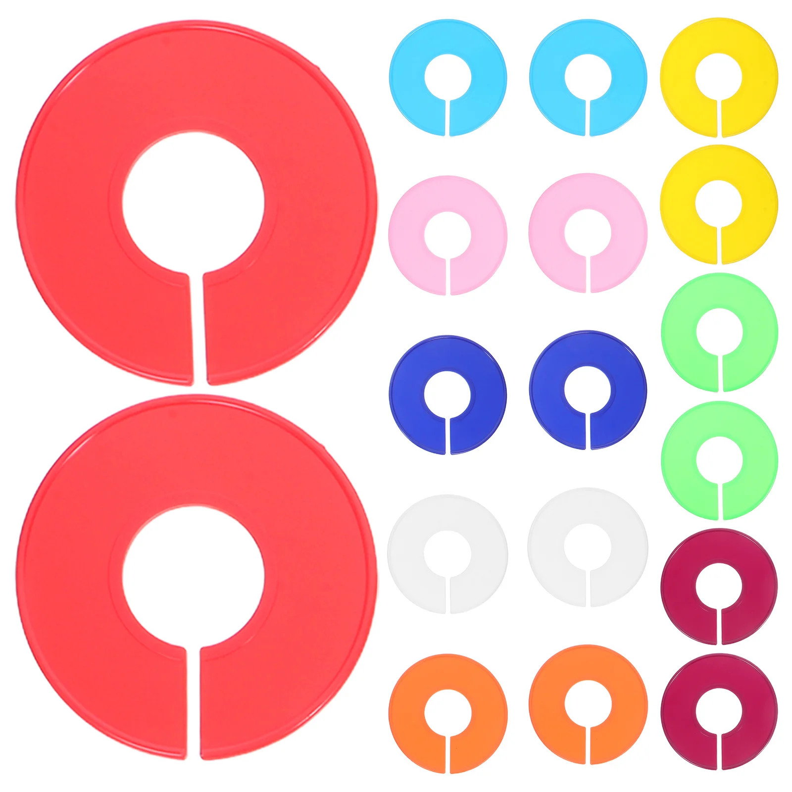 

18 Pcs Circle Tags Rack Size Separators for Clothing Racks Solid Market Dispaly Store