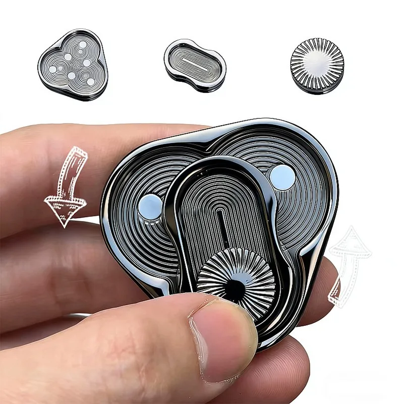 Triangle Magnetic Fidget Slider for Adults EDC Metal Finger Push Card Sensory ADHD Autism Gifts to Relieve Stress and Anxiety